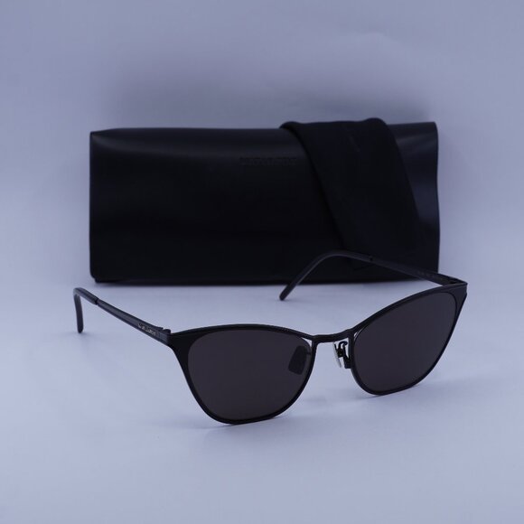 Saint Laurent SL409 002 Cat Eye Sunglasses - Black/Black - Picture 1 of 9